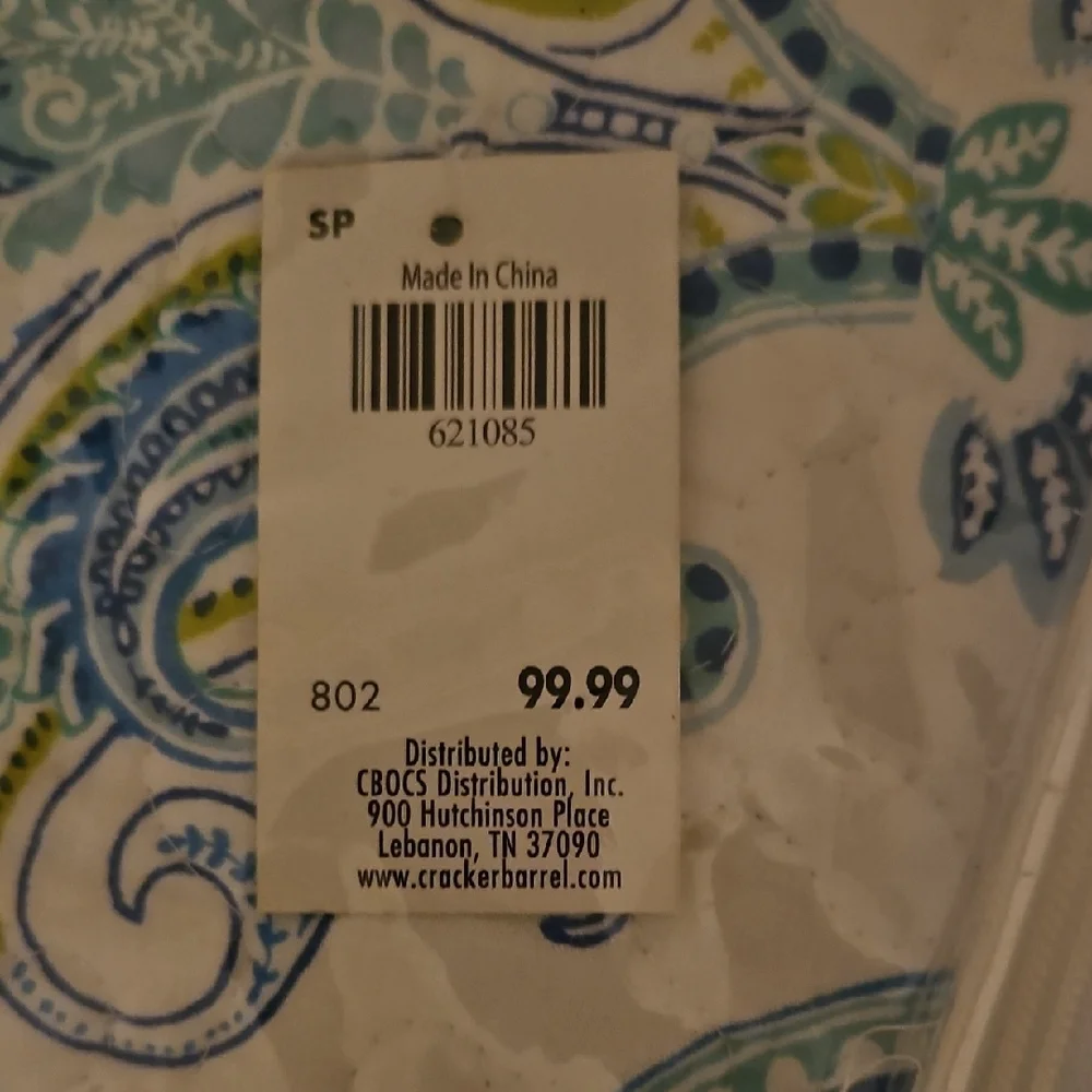 Peacock Alley Blue and White Geometric Quilt